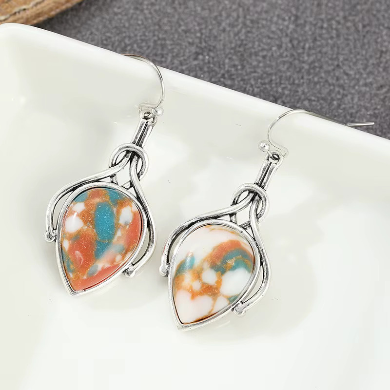 YoYo Charm-Ohrringe, Tropfenform, Synthetischer Türkis, Damen - Bild 2