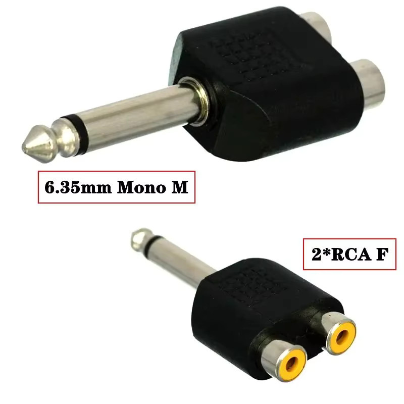 BSN Audio-Adapter Schwarz: 3,5 mm Klinke auf Dual RCA und 2 x 6,35 mm Klinke für Verstärker, Lautsprecher und Mikrofone - Bild 2