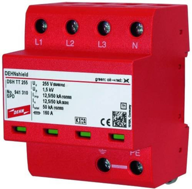 DEHN Kombi-Ableiter DSH TT 255 für TT- und TN-S-Systeme in Rot - Bild 2