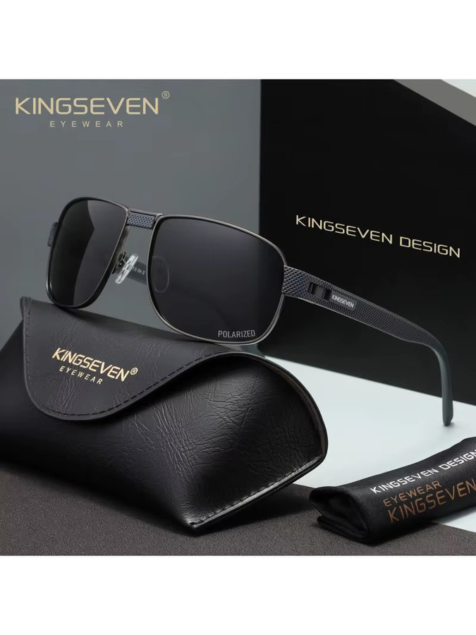 KINGSEVEN Sonnenbrille, Vollrand, Square, Schwarz, Unisex, polarisiert - Bild 3