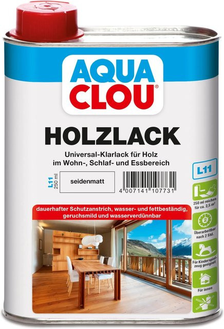 Clou Aqua Clou Holzlack Transparent Seidenmatt 250 ml - Bild 1