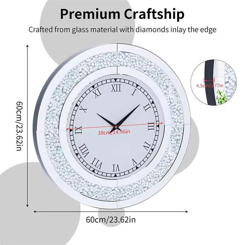 FYWC Wanduhr im europäischen Stil mit Glas und rundem Design - Bild 4