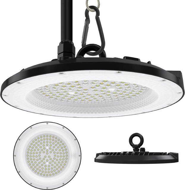 LUXULA LED UFO Hallenstrahler 150W mit 15000lm, 5000K Neutralweiß, Schwarz, IP65, HighBay Hallenleuchte für Werkstätten und Lagerhallen - Bild 1