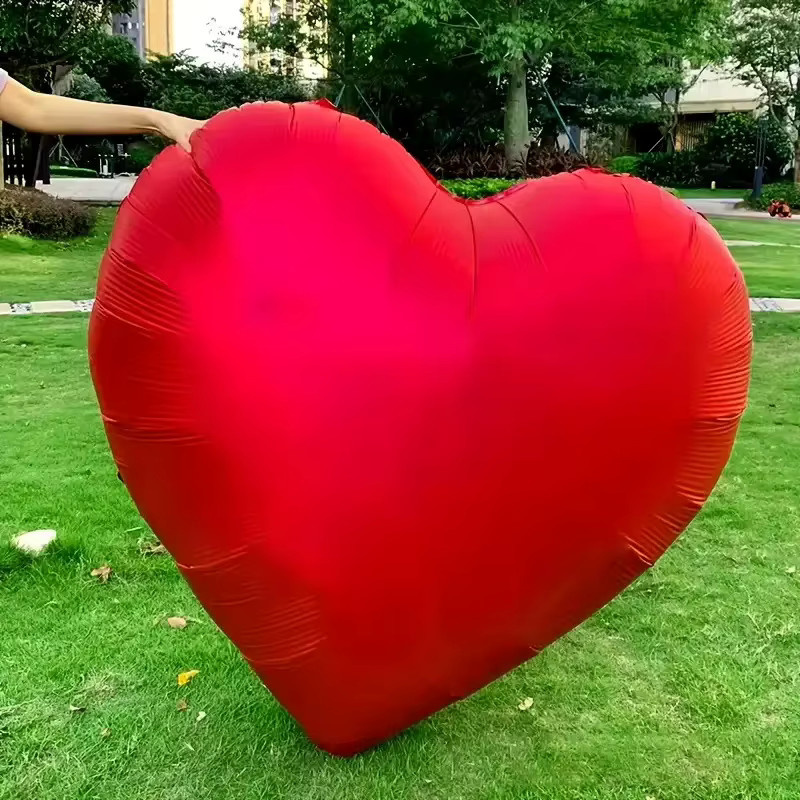 Übergroßer Liebesherz-Folienballon von Loha Party in Rot oder Pink für Valentinstag, Hochzeit und Partys, Durchmesser: 152,4 cm - Bild 3