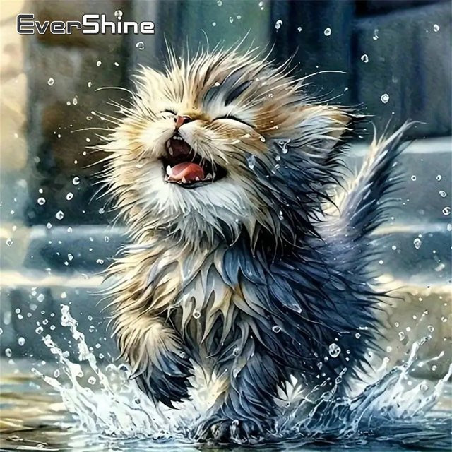 EverShine DIY Katze Diamant Mosaik Set mit Tiermuster für Erwachsene und Anfänger in Multicolour - Bild 1