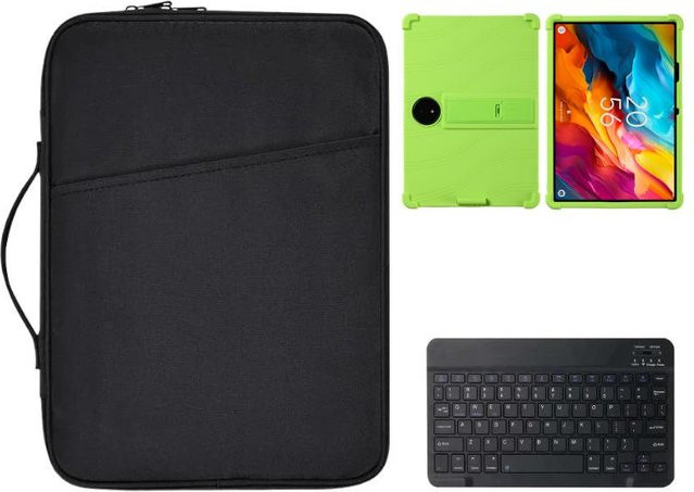 TCL NXTPAPER 14 9491G 3-in-1 Zubehörset mit Silikon-Stifthalter-Hülle, Bluetooth-Tastatur und Aufbewahrungstasche in Grün - Bild 1