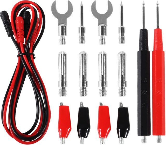 ELECAPITAL 16-in-1 Multimeter Messleitungssatz mit Bananensteckern, Krokodilklemmen und Prüfspitzen - Bild 1
