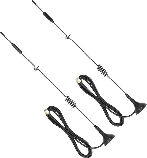 Igeteck 2er-Set Magnetische Kupfer LTE High Gain Omnidirektionale Antennen für 4G Router, Schwarz, 12dBi - Bild 1