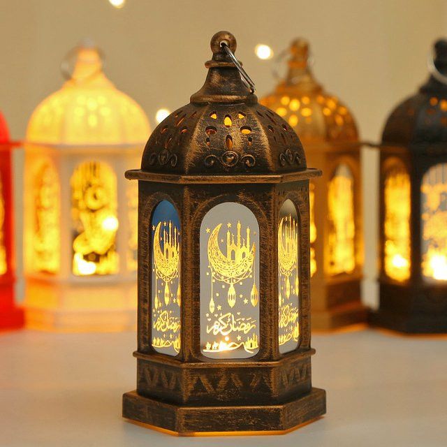 IEEYEEY LED Stern und Mond Kerzenhalter Lampe in Moon-copper für Ramadan Dekoration - Bild 1