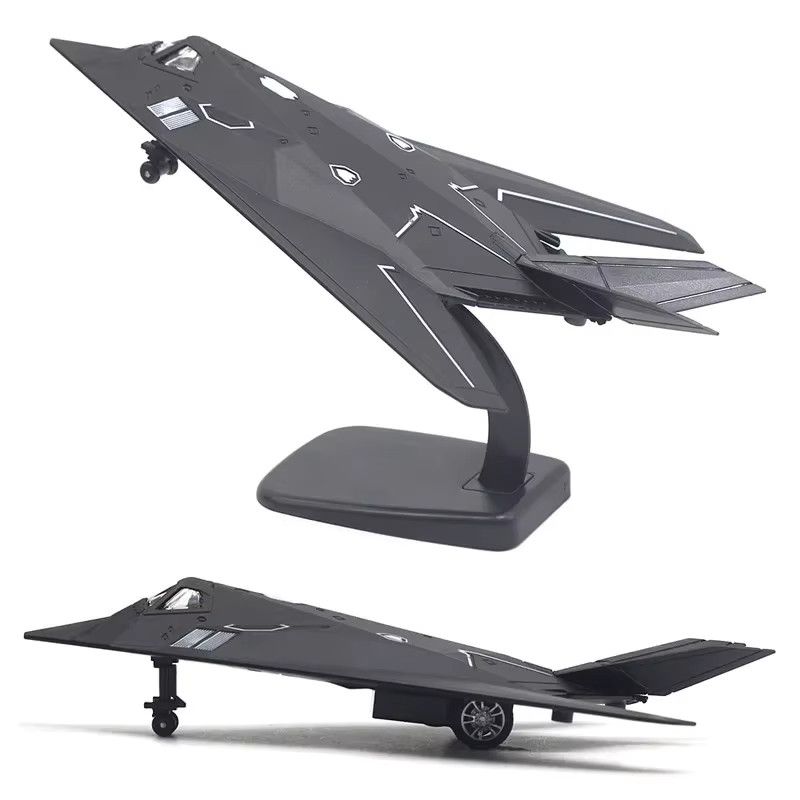 KaKBeir Nighthawk F-117A Stealth Kampfflugzeug Modell aus Legierung in Schwarz als Wandornament oder Spielzeug für Kinder - Bild 5