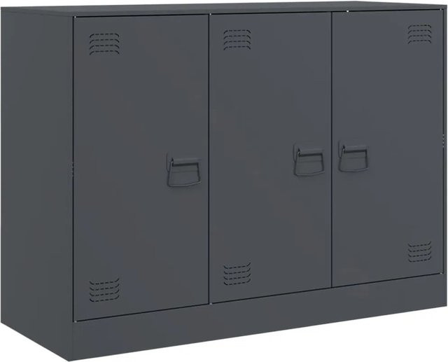 vidaXL Sideboard aus kaltgewalztem Stahl in Anthrazit matt, B/T/H: 99 x 39 x 73 cm - Bild 1
