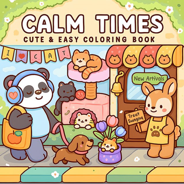 CALM TIMES Malbuch für Erwachsene mit einfachen Mustern in Gelb und Multicolour - Bild 1