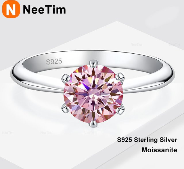 NeeTim Ring, 925 Silber, Moissanit, Damen - Bild 1