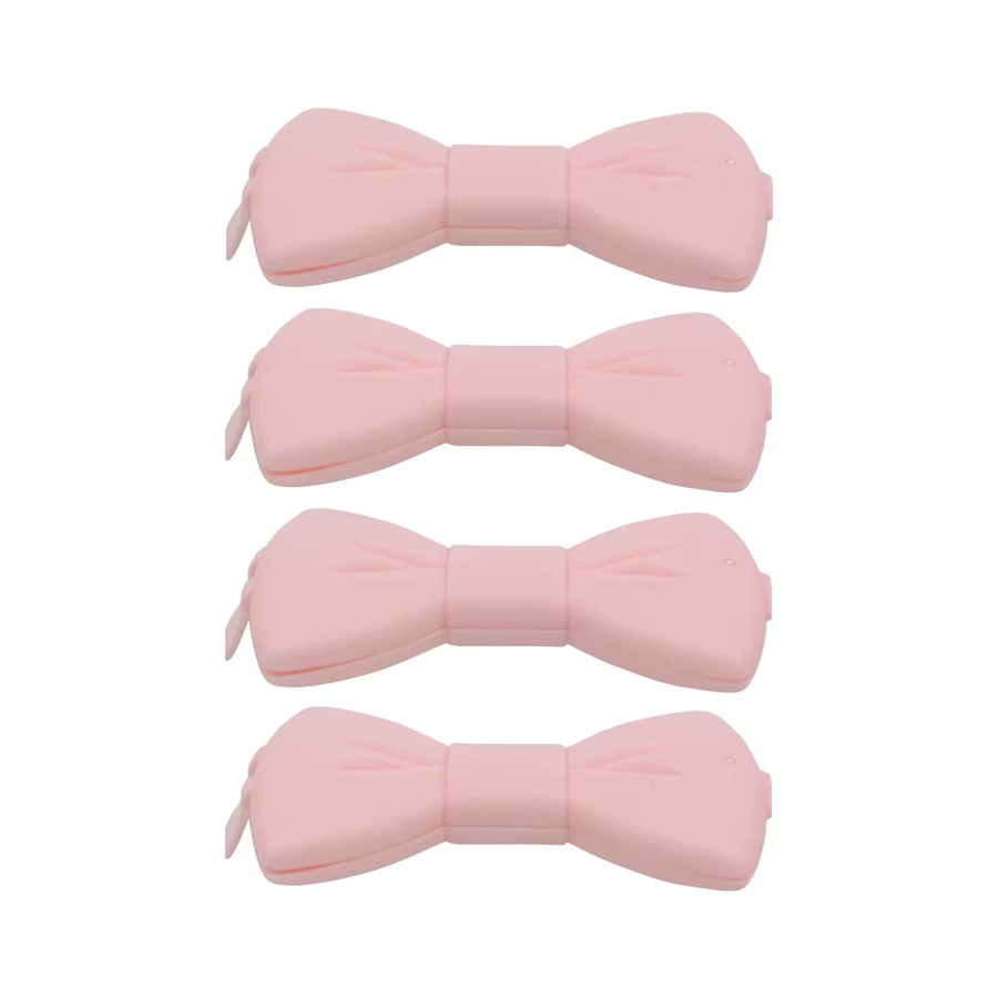 4 Stück Verschlussbeutel-Clips in Pink aus Kunststoff mit Schleifenknoten-Design zur Lebensmittelaufbewahrung - Bild 2