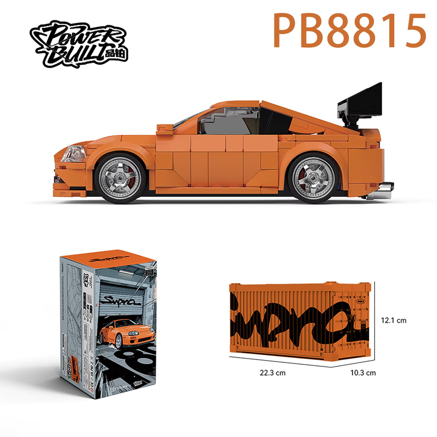 Stemedu City Supra Speed Racing Auto Bausteine Modell A80 JDM Supercar in Orange mit Display Box - Bild 4