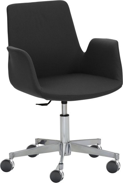 Mayer Sitzmöbel Drehbarer Sessel mit Armlehnen in Schwarz und Silber, B/T/H: 65 x 65 x 82 cm - Bild 1