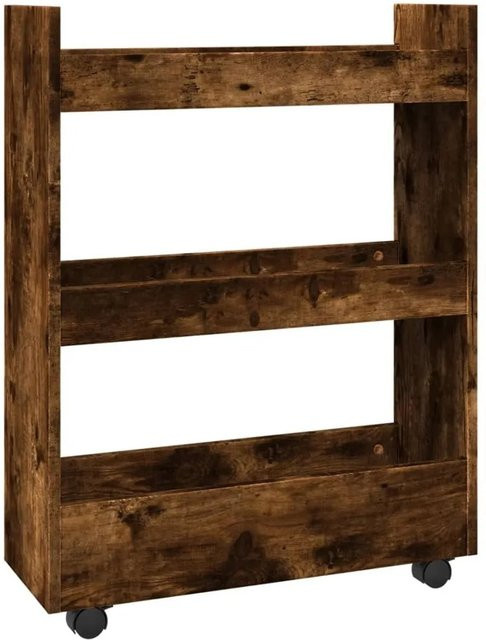 vidaXL Aufbewahrungswagen schmal mit 3 Etagen aus Holzwerkstoff in Räuchereiche, B/T/H: 22,0 x 20,0 x 80,0 cm - Bild 1