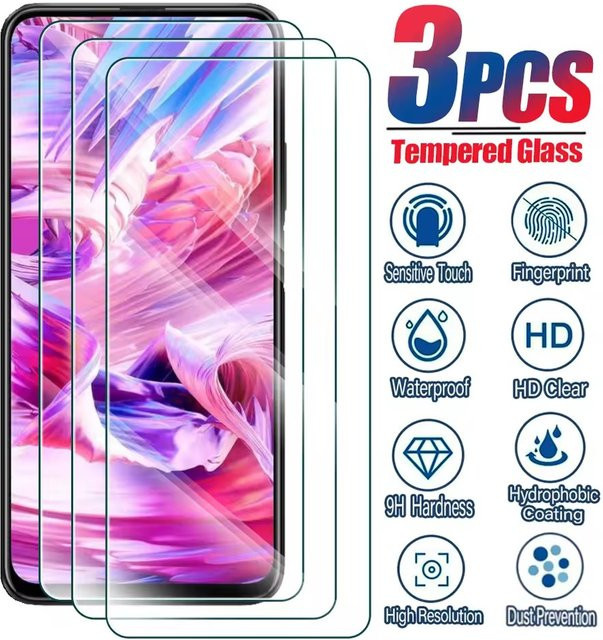 3er-Set gehärtetes Glas Displayschutzfolie für Samsung Galaxy A52 A72 A02S A12 A51 A41 A31 A21 A21S A11 A01 A71 A22 A32 in Transparent - Bild 1