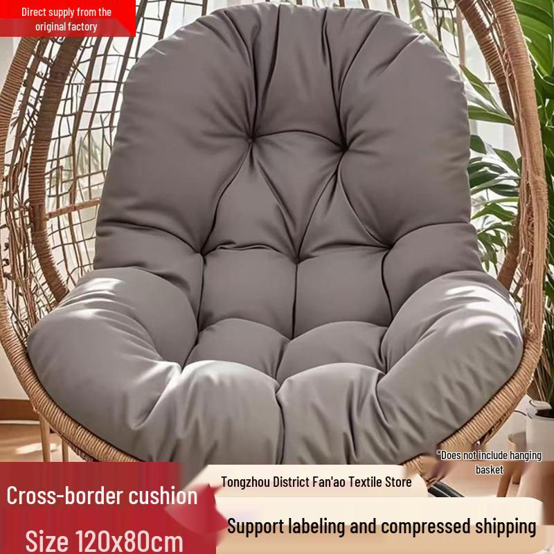 HomeHarmony Wasserdichtes Outdoor Hängekorb Sitz- und Rückenkissen für Schaukel und Liegestuhl, Farbe: Beige, B/H: 120 x 80 cm - Bild 2