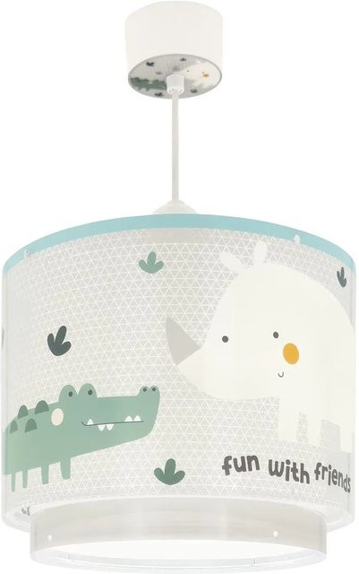 Dalber Kinderzimmer Deckenlampe Nashorn & Kroko in Grau und Transparent - Bild 1