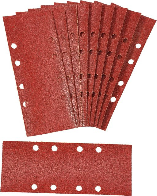 LUX-TOOLS Schleifstreifen Classic für Exzenterschleifer, Körnung K40, rot, Breite: 9,3 cm, Länge: 23 cm, seitlich gelocht - Bild 1