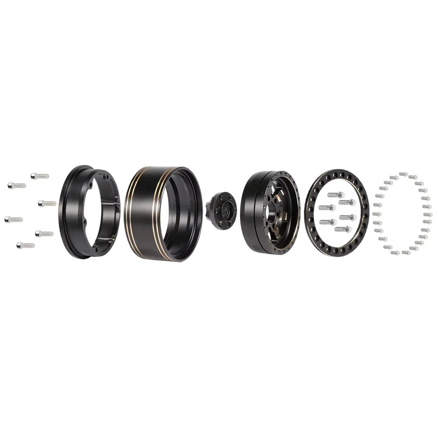 HooCrawler Schwere Messing 1,9'' Räder Felge mit Skala Beadlock Hardware - Bild 3