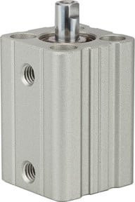 Riegler Kurzhubzylinder ACQ doppeltwirkend, Kolben-Ø 12 mm, Hub 5 mm, M5x0,8, Farbe: Silber - Bild 1
