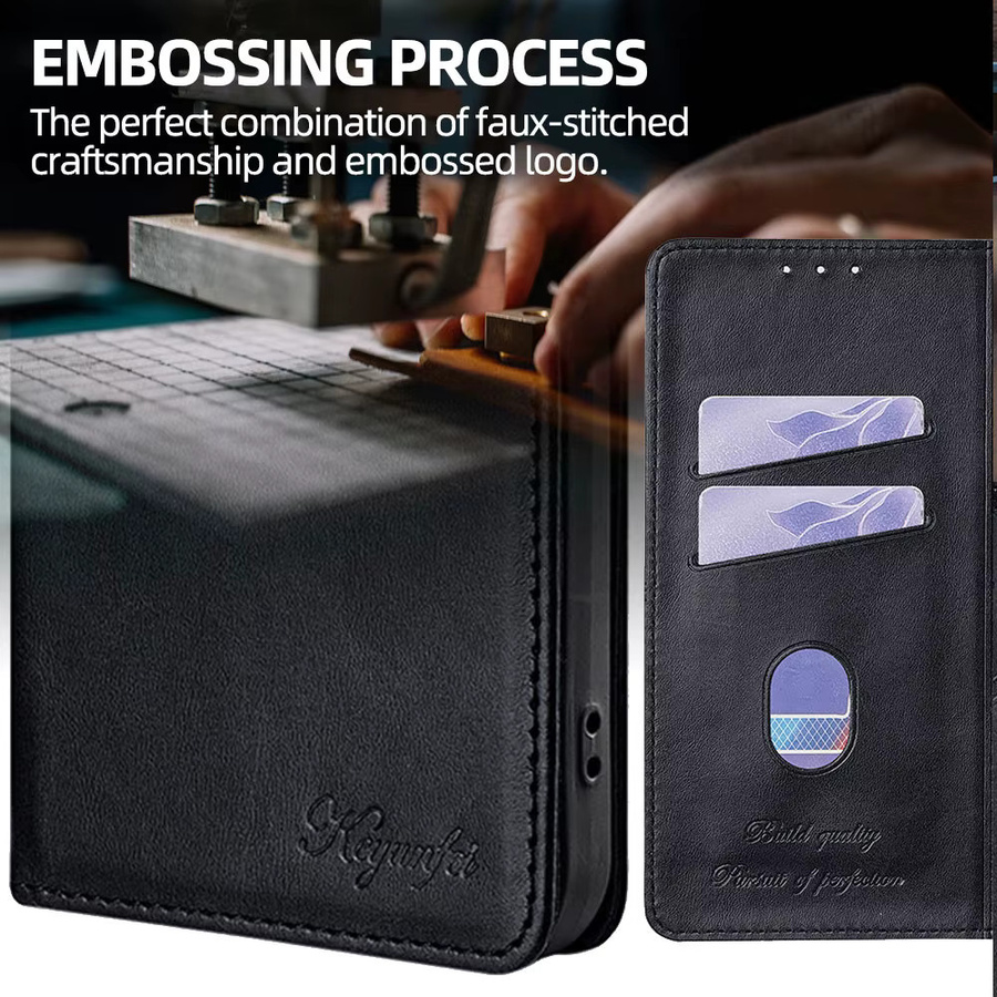 Lederhülle für Xiaomi Poco F7 Ultra Pro M7 X7 Pro als Flip Wallet mit Magnetverschluss, Kartenhalter und Ständerfunktion in Lila - Bild 5