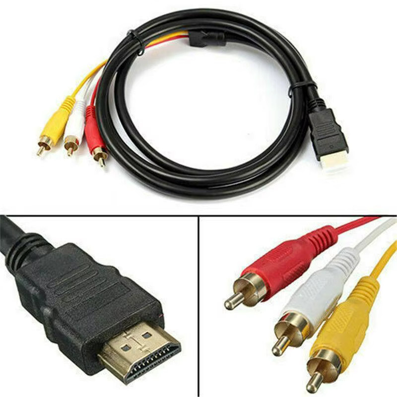HDMI zu RCA Adapter in Schwarz für 1080P HD Video und Audio mit vergoldeten Anschlüssen - Bild 3