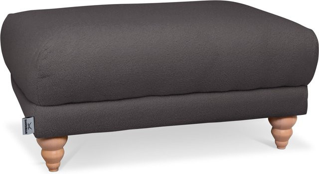 Hockerbank SANSIBAR LUND in Grau mit Eichenholz und Stoffbezug, B/T/H: 103 x 43 x 72 cm - Bild 1