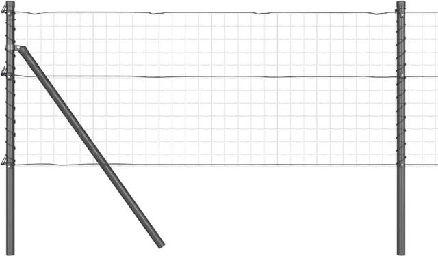 vidaXL Zaunpfosten aus verzinktem Stahl, 26 Stück, Grau, B/T/H: 3,2 x 3,2 x 120 cm - Bild 1