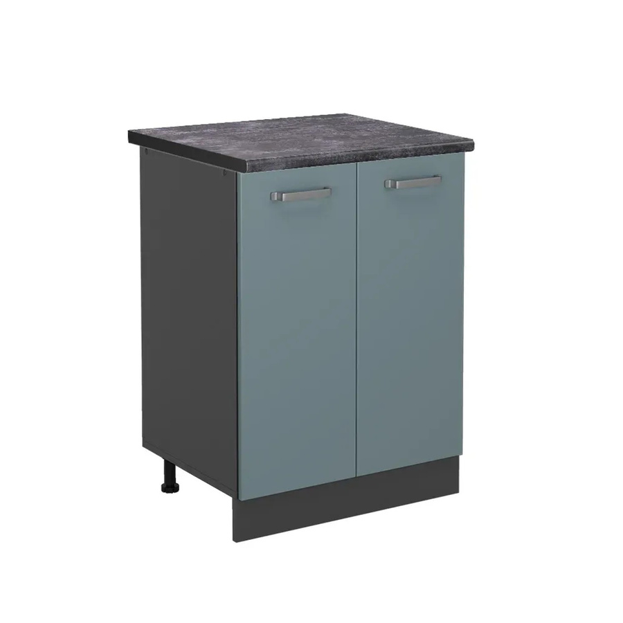 Vicco Küchenunterschrank R-Line Blau-Grau/Anthrazit, B/T/H: 60 x 60 x 81,6 cm - Bild 2