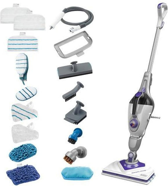 Black + Decker BHSM1615DSM Dampfbesen in Schwarz und Weiß - Bild 1