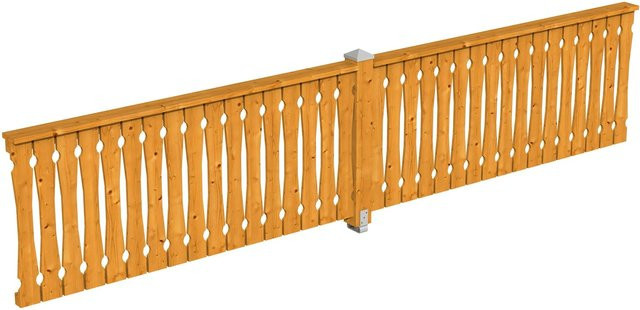 Skan Holz Balkonschalung Brüstung aus Fichte in Eiche Hell, B: 465 cm, H: 96 cm - Bild 1