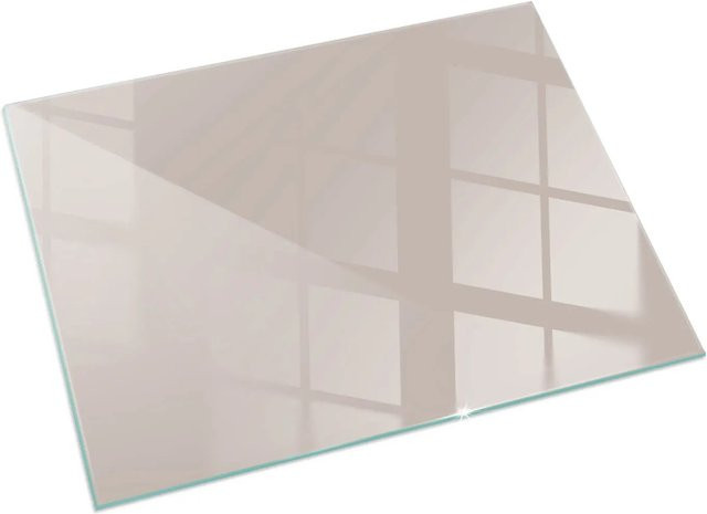 Tulup Funkenschutzplatte aus Glas für Kamin und Öfen, Beige, B/T: 60 x 40 cm - Bild 1