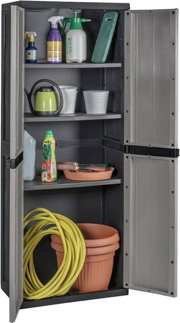 Toomax Kunststoffschrank Grau mit Regalböden B/H/T: 64 x 165 x 37 cm - Bild 1