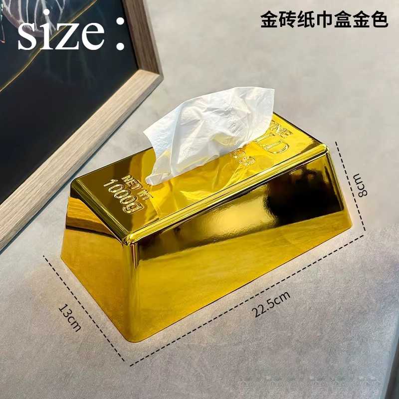 Edle Serviettenbox in Gold-Optik aus Metall im Ziegel-Design für dein Zuhause oder das Hotel - Bild 5