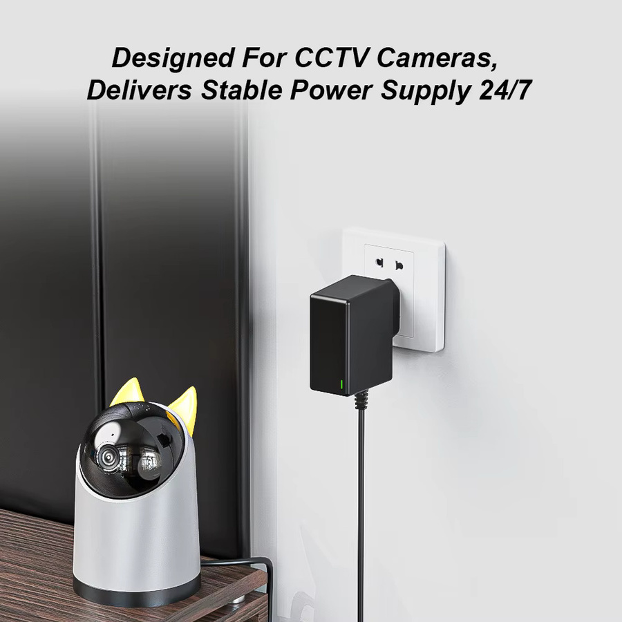 Schwarzes AC-DC-Schaltnetzteil mit EU-Stecker, 12V 1,5A 18W Ladegerät für LED-Streifen und CCTV-Überwachungskameras - Bild 4