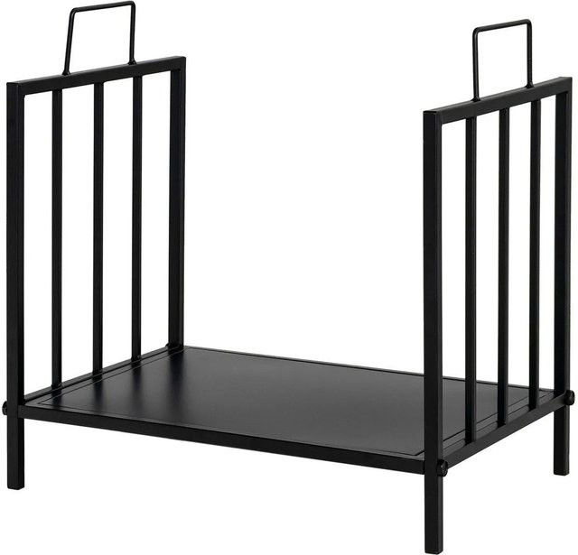 Costway Kaminholzregal aus Metall in Schwarz mit Griffen, B/T/H: 46,0 x 31,0 x 31,0 cm - Bild 1