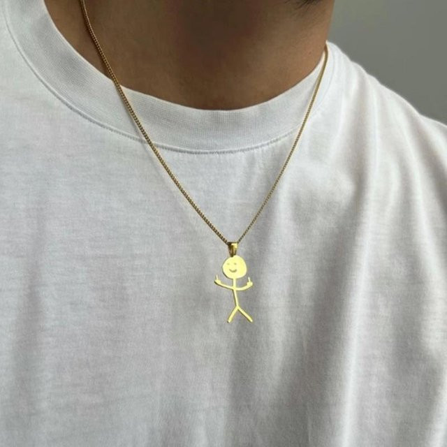Halskette mit Anhänger, Gold, Unisex - Bild 1