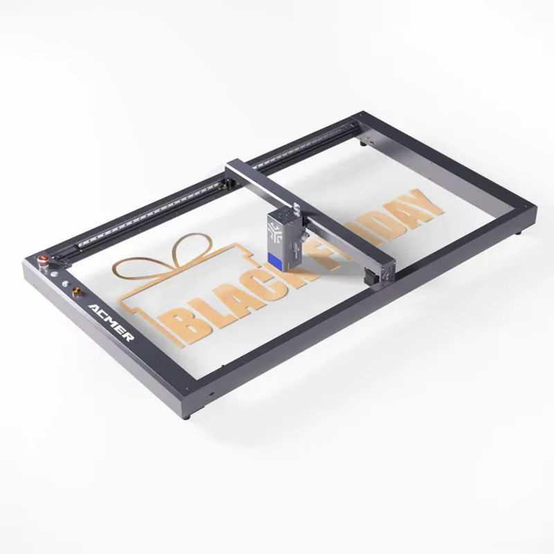 ACMER P2 L80 Lasergravierer erweitertes Rahmenset in Grau mit doppeltem Gravurbereich und Aluminiumrahmen für die ACMER P2-Serie, B/T: 80 x 42 cm - Bild 3