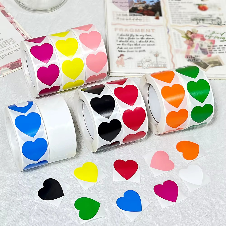500 Stück Herzförmige Aufkleber in Multicolour für Geschenkverpackungen und Scrapbooking - Bild 2