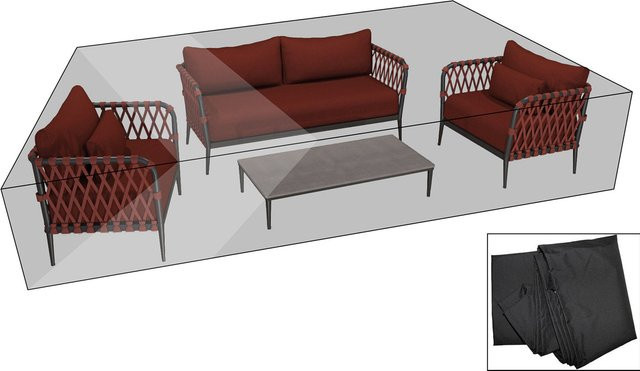 OUTFLEXX Premium Abdeckhaube für Lounge in Schwarz, B/T/H: 375 x 200 x 70 cm, wasserbeständig - Bild 1