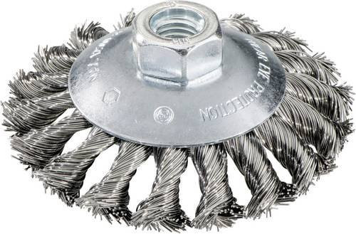 Metabo Rundbürste für Winkelschleifer aus Stahl, gezopft und gekröpft, Farbe Silber, Durchmesser: 100 mm, Breite: 10 mm, Drahtstärke: 0,5 mm, M 14 - Bild 1