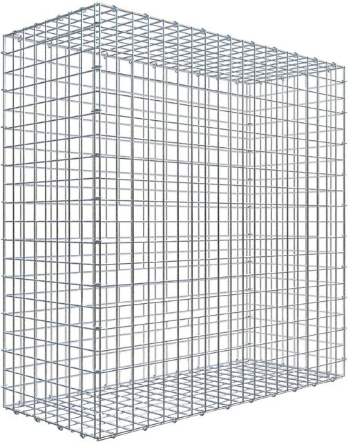 C-Ring Gabione aus Stahl in Silbergrau, Maschenweite 5 x 5 cm, B/T/H: 100 x 100 x 40 cm - Bild 1