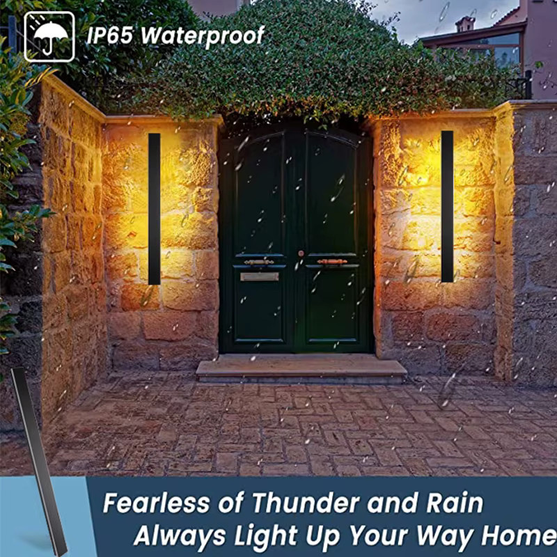 IISINUO LED Außenwandleuchte IP65 wasserdicht mit integriertem LED-Streifen aus Acryl für Garten, Veranda und Garage - Bild 2