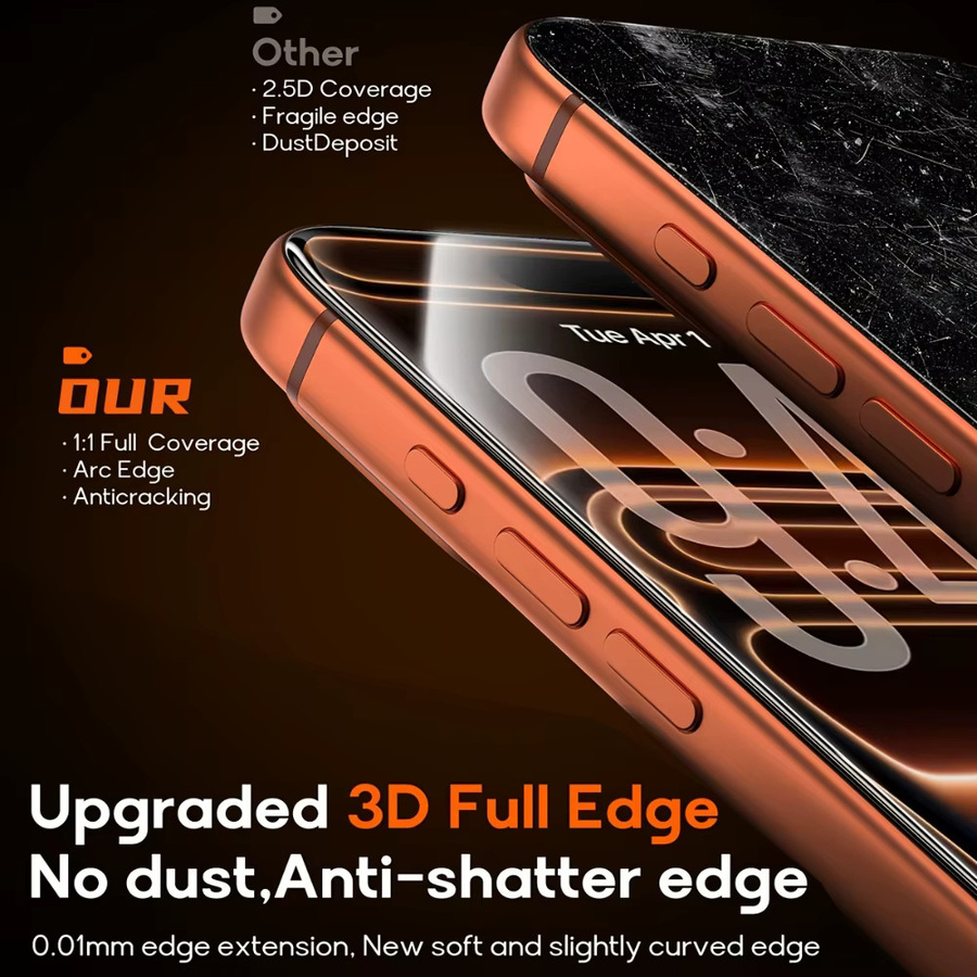 NNBILI 4er-Set Panzerglas Displayschutzfolien für iPhone 17 16 15 14 13 12 11 Pro Max 17E 16E inklusive Installationswerkzeug transparent - Bild 4