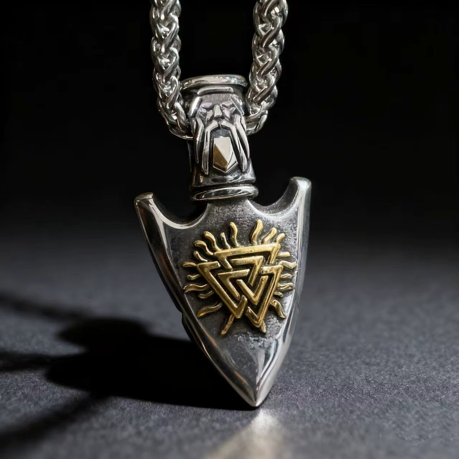 HNSP Halskette Anhänger Wikinger-Kompass Vegvisir, Edelstahl, Herren, Vintage - Bild 4