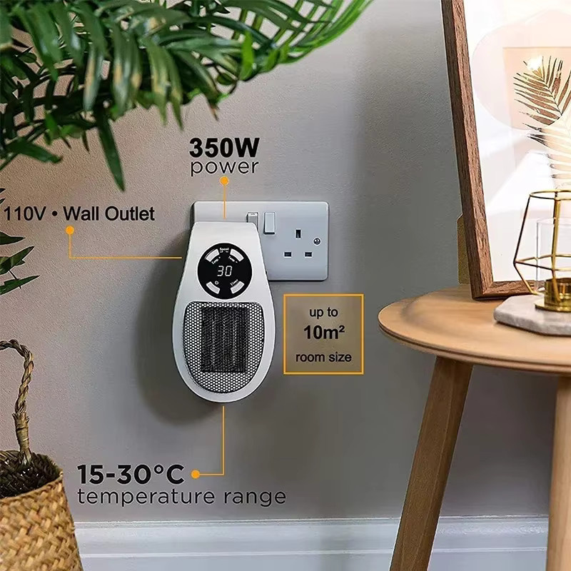 NOCCLILI Wandmontierte Keramik-Heizung mit Fernbedienung, 350 W, Weiß - Bild 2