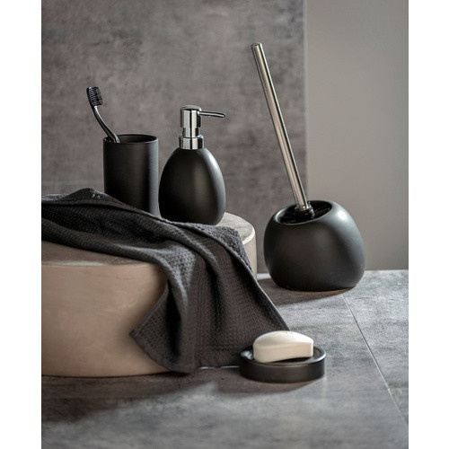 Wenko WC-Garnitur Polaris aus Keramik in Schwarz, B/T/H: 17 x 34,5 x 14,5 cm - Bild 2